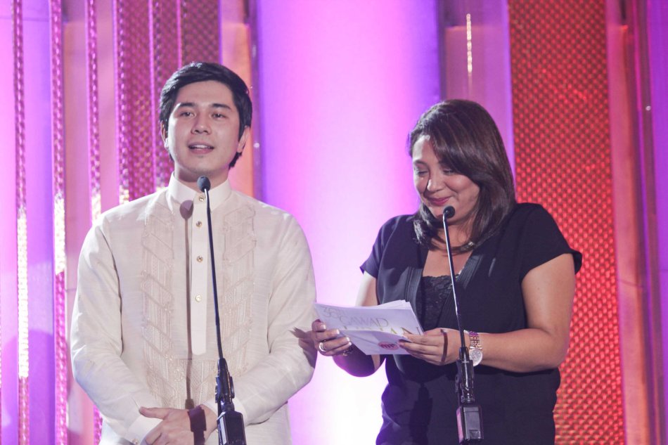 Last Year’s Best Actor Paolo Avelino (ANG SAYAW NG DALAWANG KALIWANG PAA) and 2007 Best Actress Cherry Pie Picache (FOSTER CHILD) were presenters. Pic was taken during 36th URIAN awards night at the NBC tent last June 18, 2013. Photo by Jude Bautista