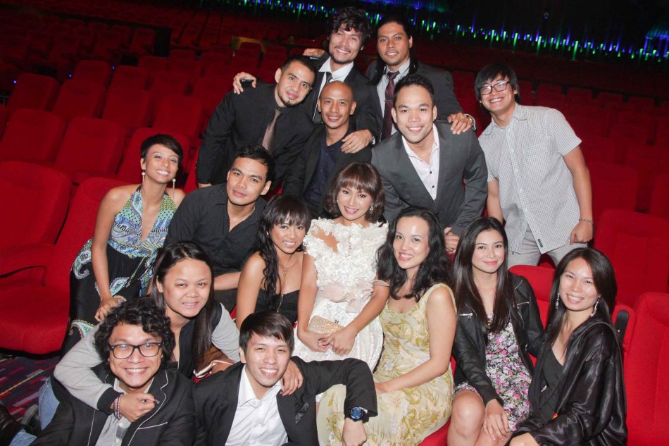 foreground from left: Nicco Manalo, Caress Caballero and Aaron Ching. Seated from left: Tara Cabaero, Bong Cabrera, Martha Comia, Angeli Bayani, Che Ramos, Glaiza Decastro and Vannie Liwanag. Standing from left: Chrome Cosio, Paolo Rodriguez, Carlon Matobato and Alchirs Galura. Top row from left: Jay Gonzaga and Jerald Napoles. Photo taken at the ILO ILO premiere at the Newport Performing Arts Theater, Resort’s World Manila last December 2, 2013. Catch the CANNES and Golden Horse award winning film ILO ILO in Philippine theaters NOW. Photo by Jude Bautista