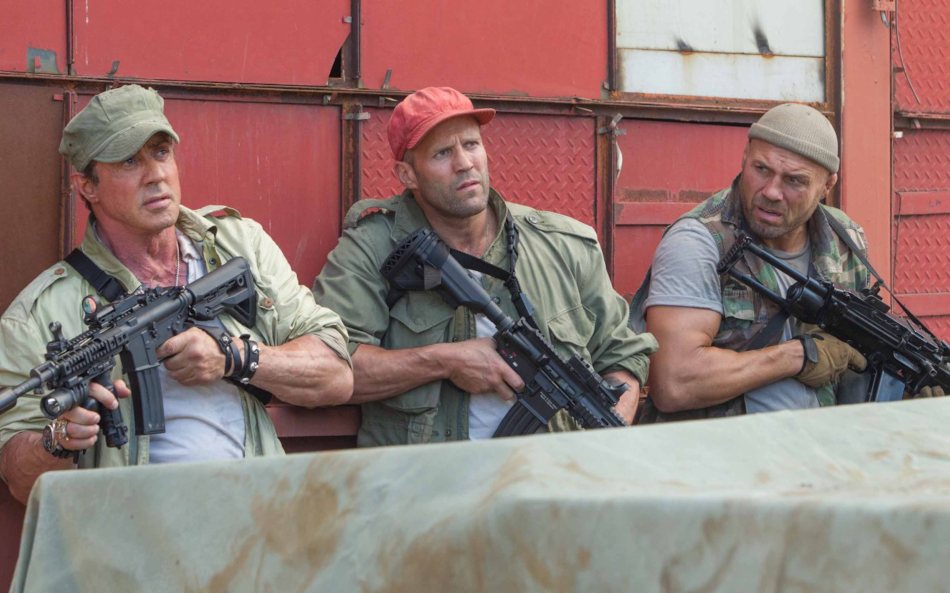 from left: Sly Stallone (Barney Ross), Jason Statham (Lee Christmas) and Randy Couture (Toll Road). Catch EXPENDABLES3 in Resort’s World Manila, Eastwood Mall and Lucky Chinatown Mall.