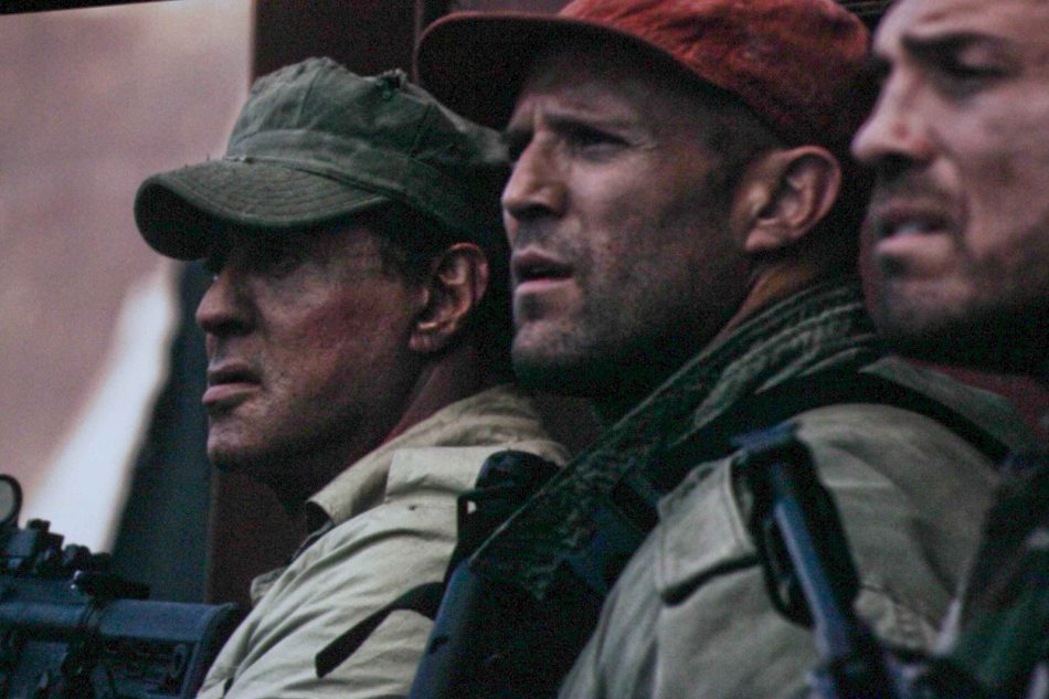 from left from left: Sly Stallone (Barney Ross), Jason Statham(Lee Christmas),  and Randy Couture (Toll Road). Catch EXPENDABLES3 in Resort’s World Manila, Eastwood Mall and Lucky Chinatown Mall.
