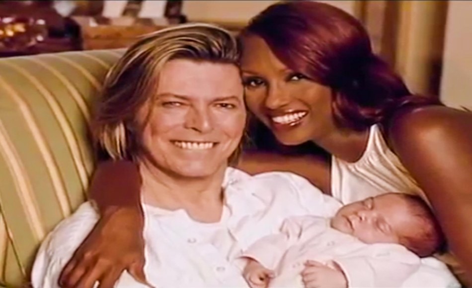 Bowie with Iman and daughter Alexandria who was born in 2000.